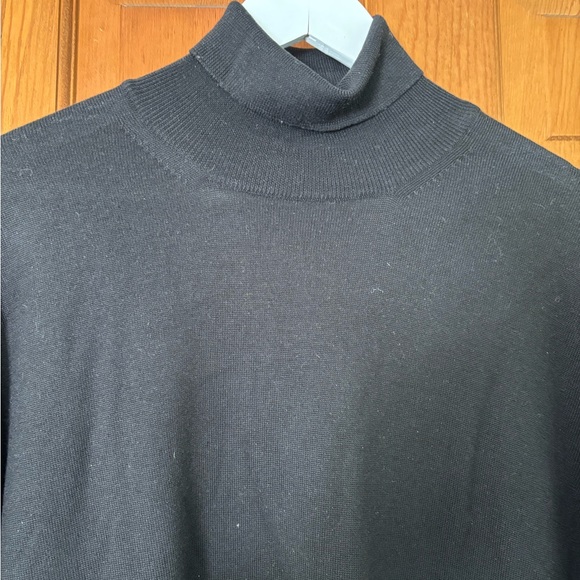 Gran Sasso Black Wool Silk Cashmere Turtleneck Sweater XL/Italia 56
